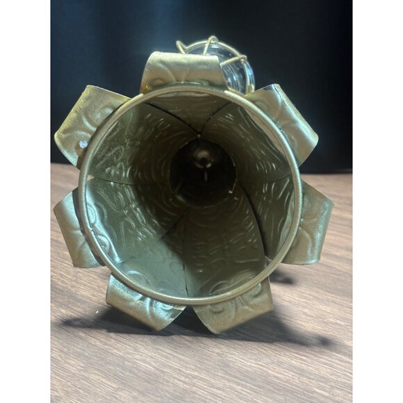 Cracker Barrel Gold Glitter Angel Tealight Candle Holder With Glass Cup - Picture 7 of 11